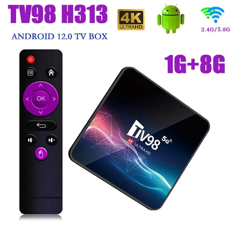 TV98 TV ڽ,   H313, 4K x 2k, ȵ̵ 12  ڽ, TV98 ̵ ÷̾, 1G + 8G, 2.4G  5G